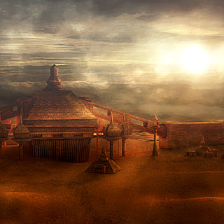 Desert City - Metal Band Album Artwork Design with Pyramids in the Sands