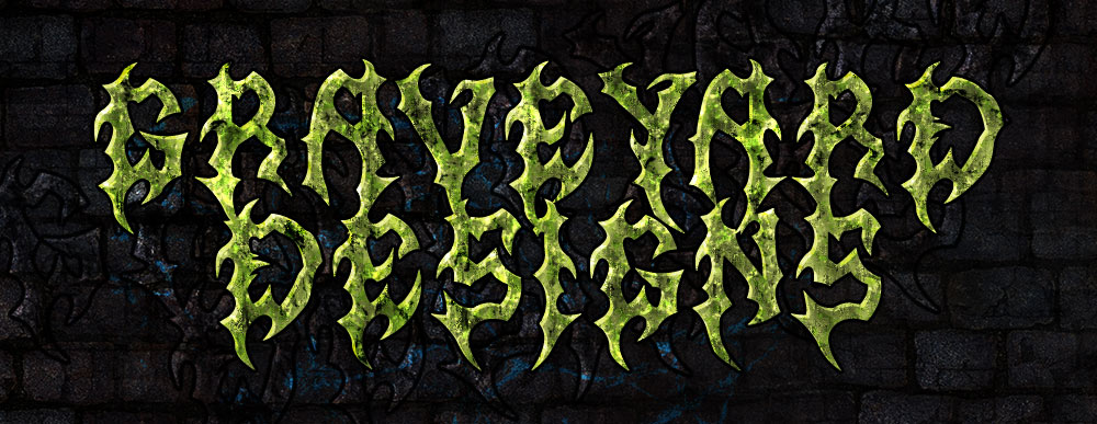 MB Graveyard Designs Modern Gothic Horror and Death Metal Font with hooks