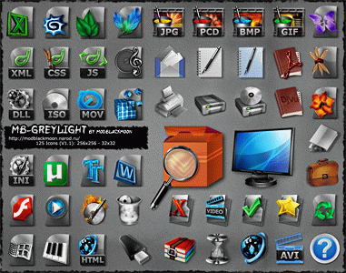 MB Greylight IconPackager Theme. Серый набор иконок для Windows