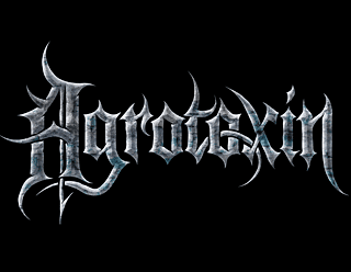 Death Metal Band Logo Design with Dark Weathered Stone Effect - Agrotoxin
