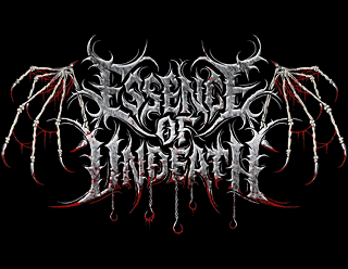 Black Metal Logo Design with Ancient Stone Effect and Blood - Essence of Undeath