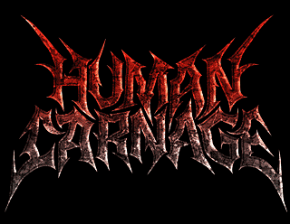 Death Metal Logo Design with Volcano Stone Effect - Human Carnage