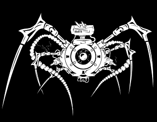 Biomech Spider with Tentacles Emblem Artwork Design