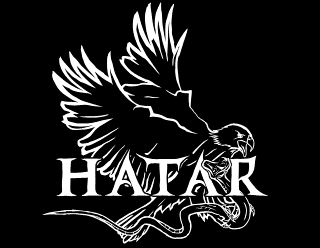 Legible Death Metal Metalcore band logo design with hawk and snake illustration - Hatar