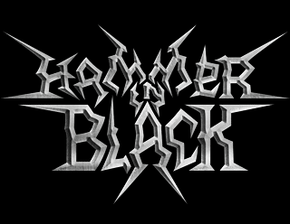 Brushed Steel Spiked Heavy Metal Band Logo Design - Hammer in Black