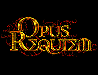 Gothic Doom Metal Band Logotype Design with Golden Ornament - Opus Requiem