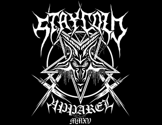Stay Cold Apparel Black Metal Logo Design Print with Baphomet Pentagram