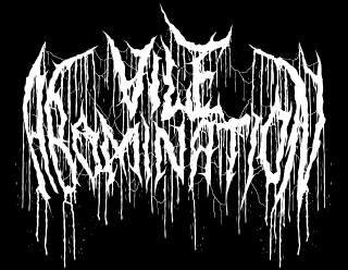 Brutal Death Metal Logo Design with Dripping Blood and Veins - Vile Abomination