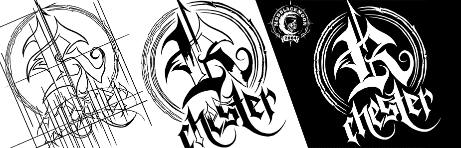 Metalcore Band Emblem Hand Drawing Workflow