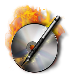DVD, CD, Blu-Ray Disc Burn in Flames, Data Burning Royalty-Free Stock Icon Image