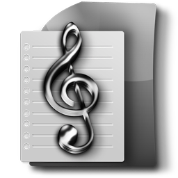 Notes, Tunes, Music Sheet File PNG 256px Transparent Free Stock Icon