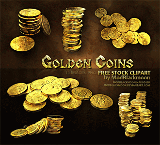 Клипарт Золотые Монеты PNG на прозрачном фоне от ModBlackmoon