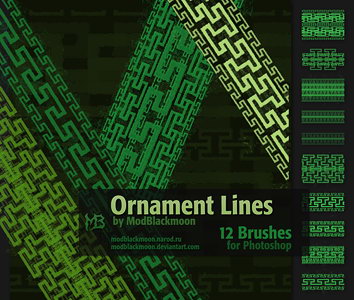 MB-OrnamentLines Brushes for Photoshop with nordic pattern